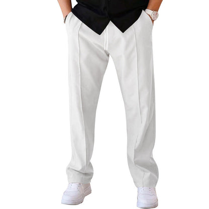 Men’s Relaxed Drawstring Straight-Leg Trousers