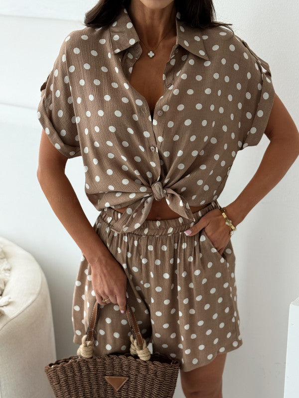 Women’s Loose polka dot shorts suit