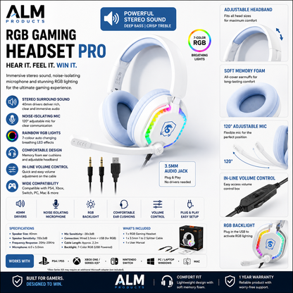 ALM RGB Gaming Headset Pro