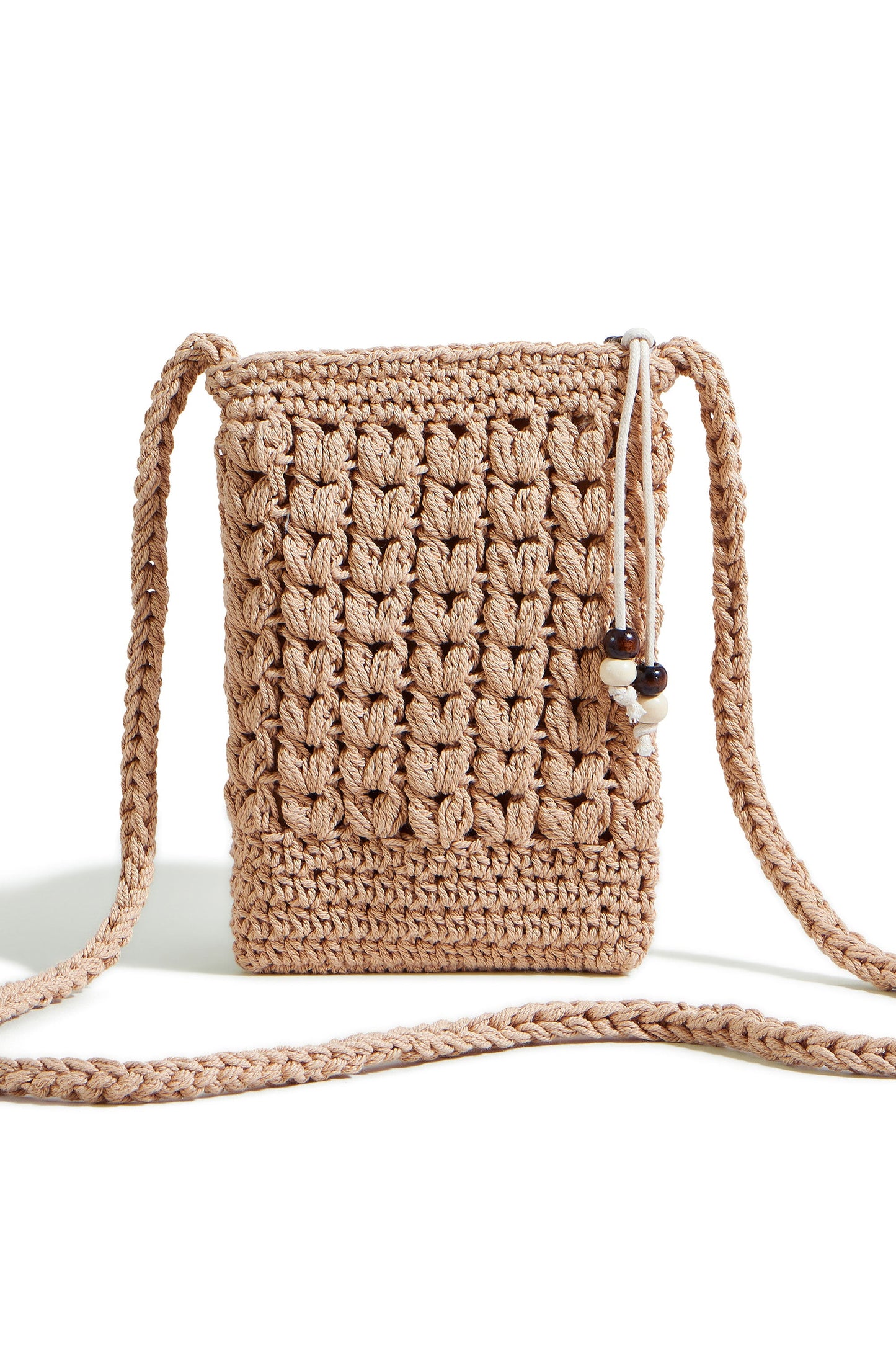 Yumi Brown Crochet Small Cross Body