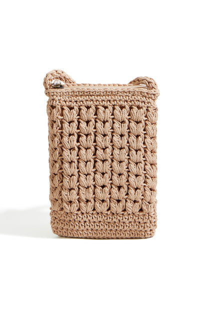 Yumi Brown Crochet Small Cross Body