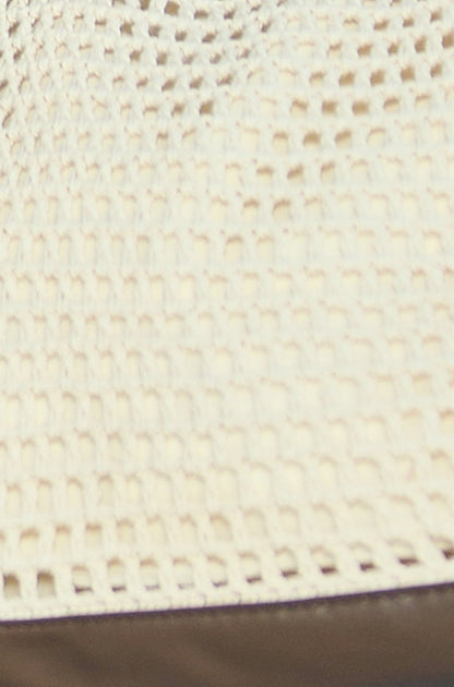 Yumi Ivory Crochet Shoulder Bag With Faux Leather Straps