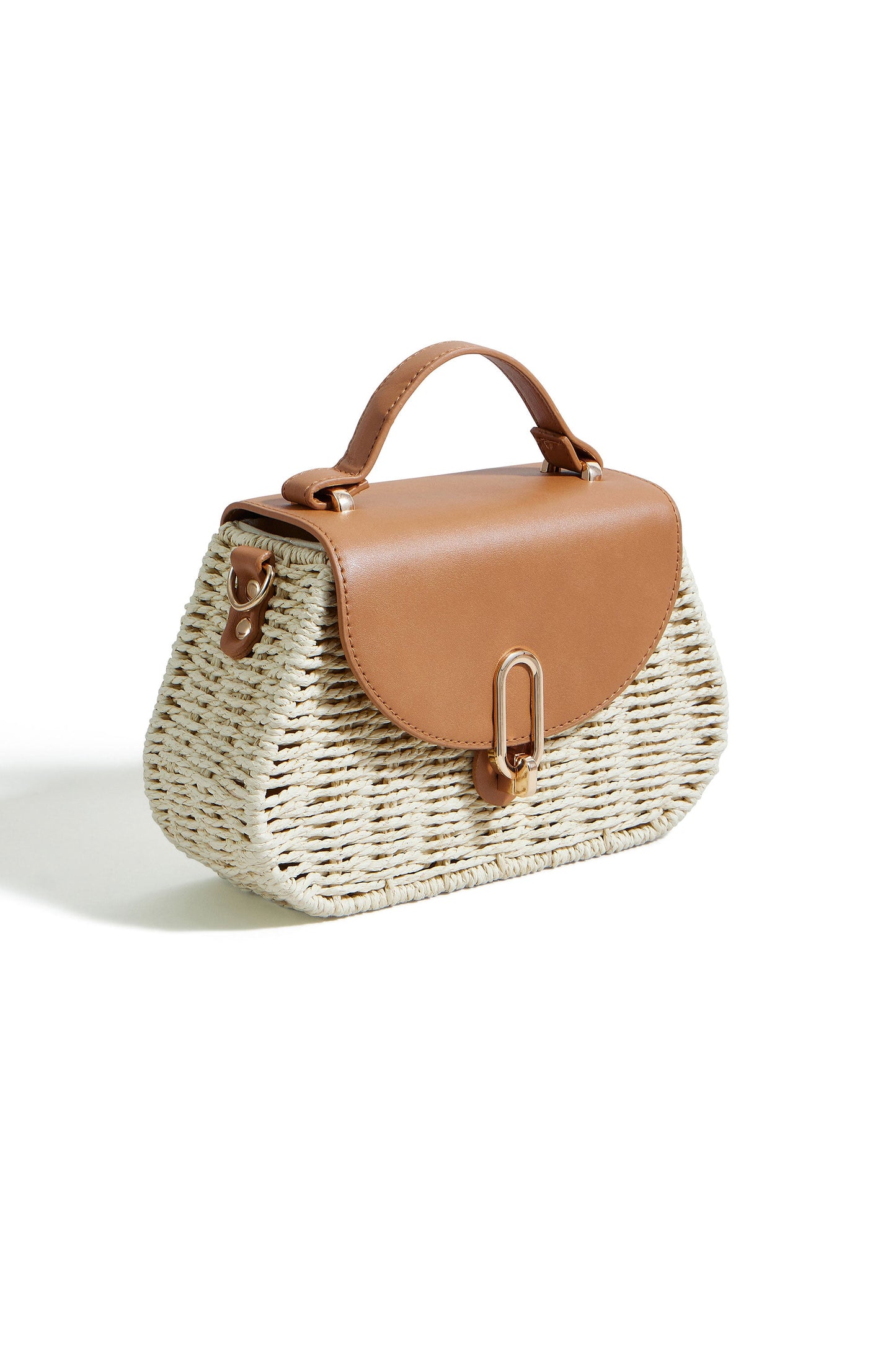 Yumi Natural Woven Bag With Top Handle