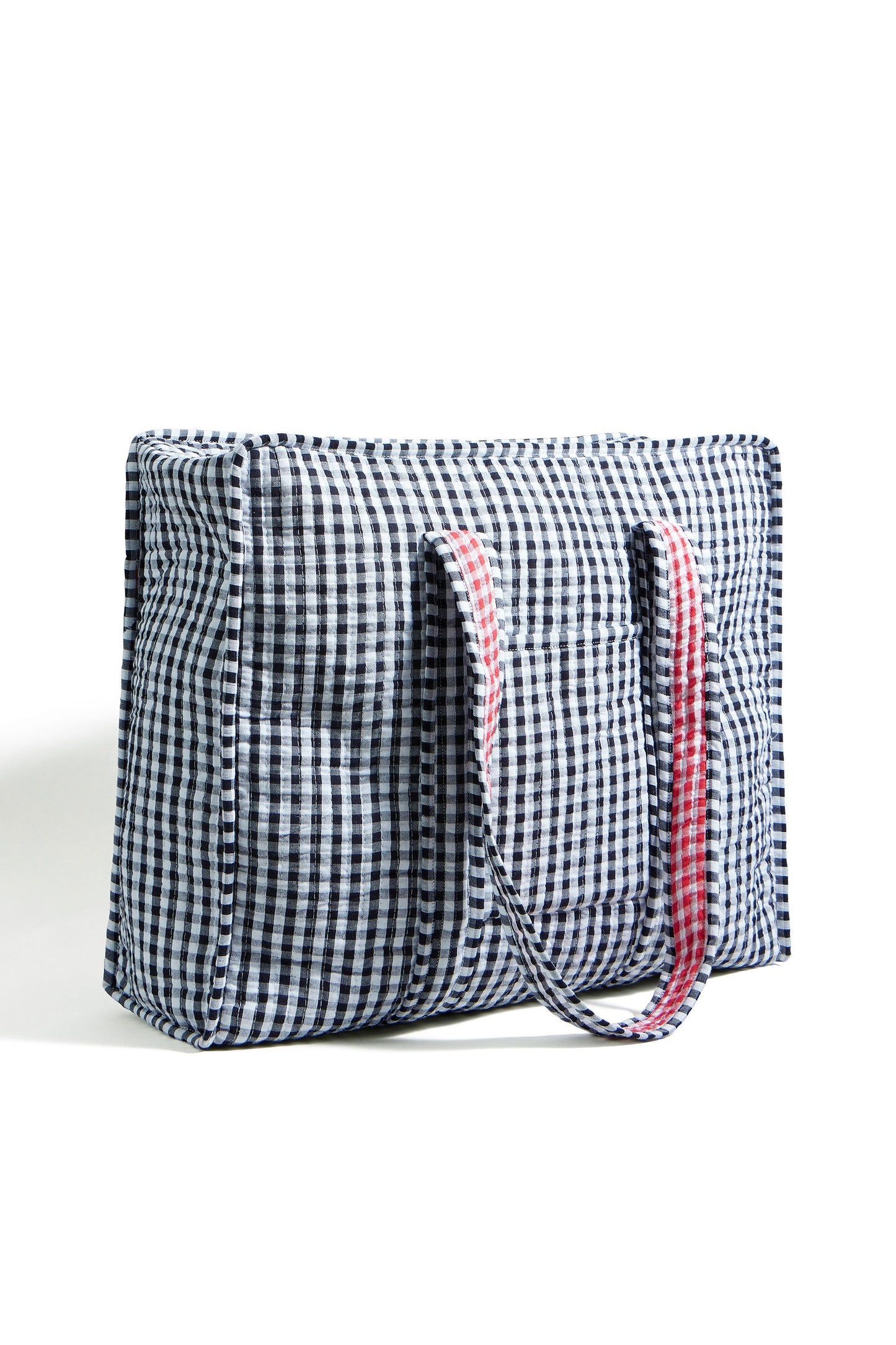 Yumi Black Gingham Quilted Shopper Bag