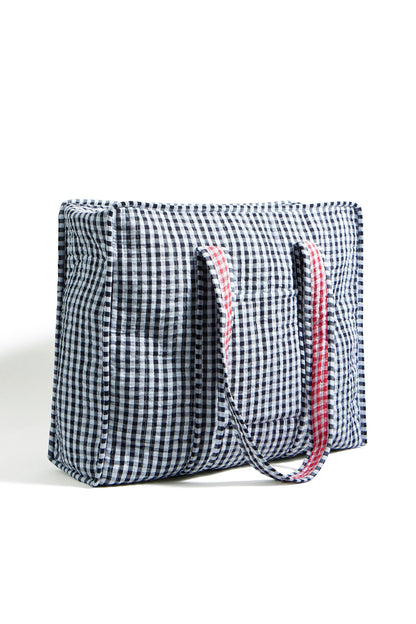 Yumi Black Gingham Quilted Shopper Bag