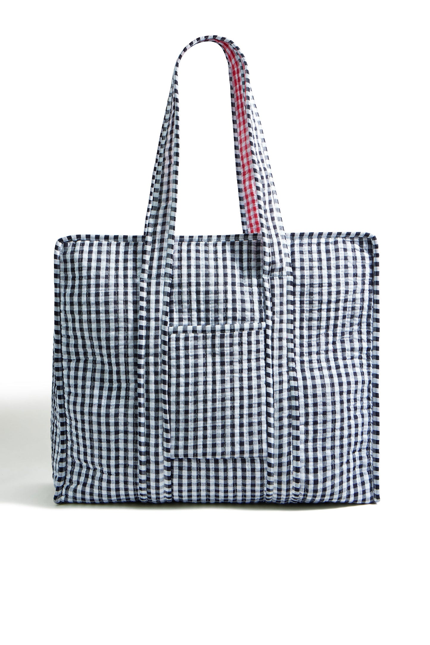 Yumi Black Gingham Quilted Shopper Bag