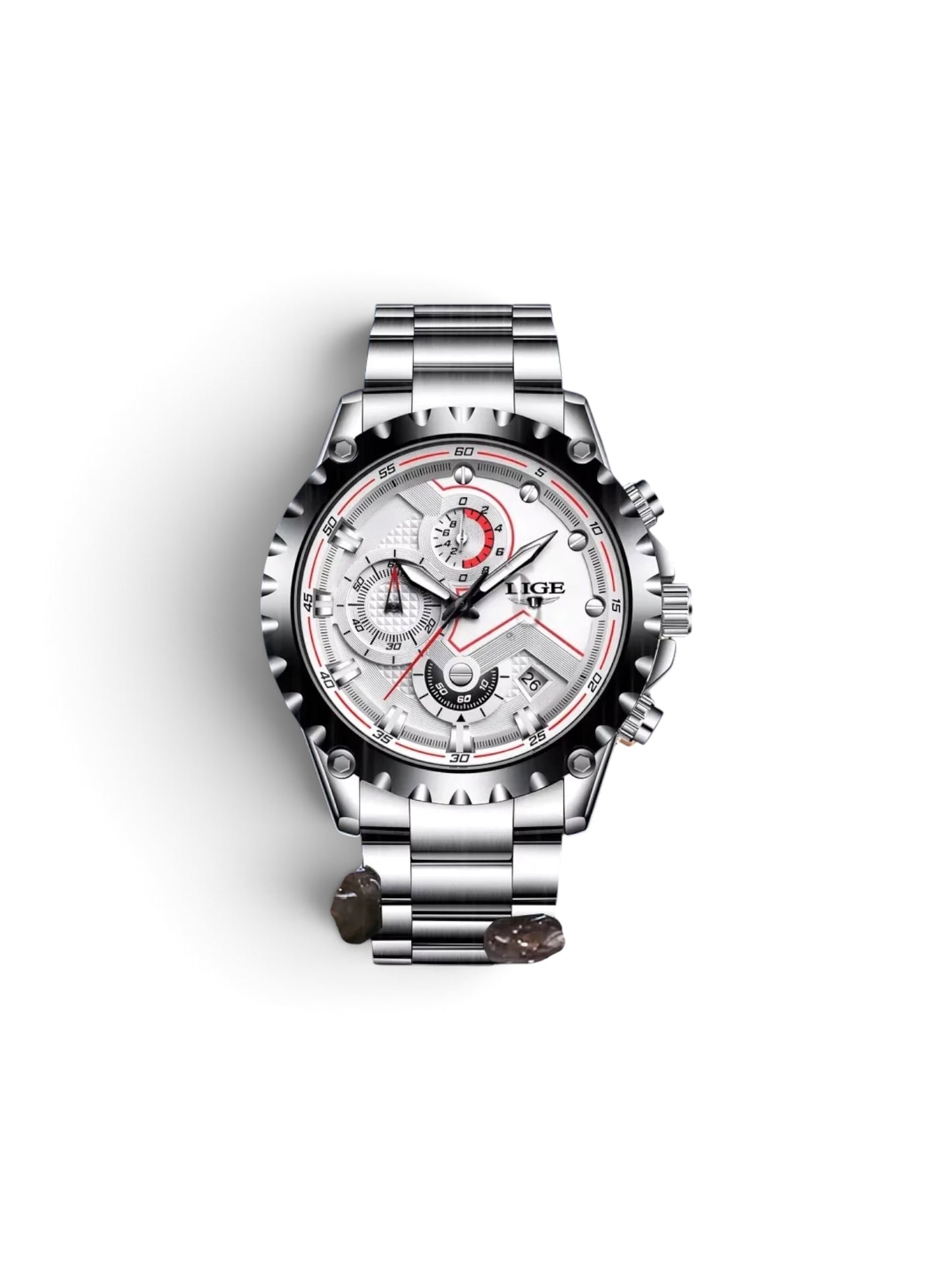 Men’s LIGE Stainless Steel 30m Waterproof Quartz Watch