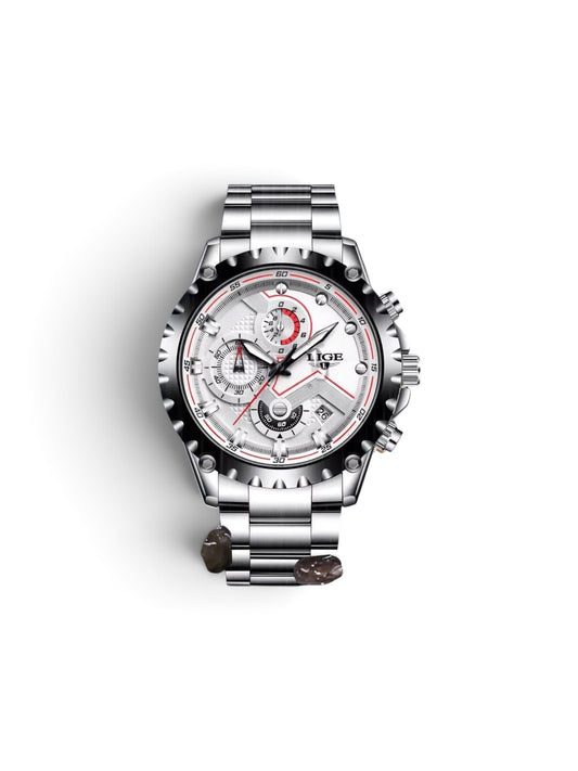 Men’s LIGE Stainless Steel 30m Waterproof Quartz Watch