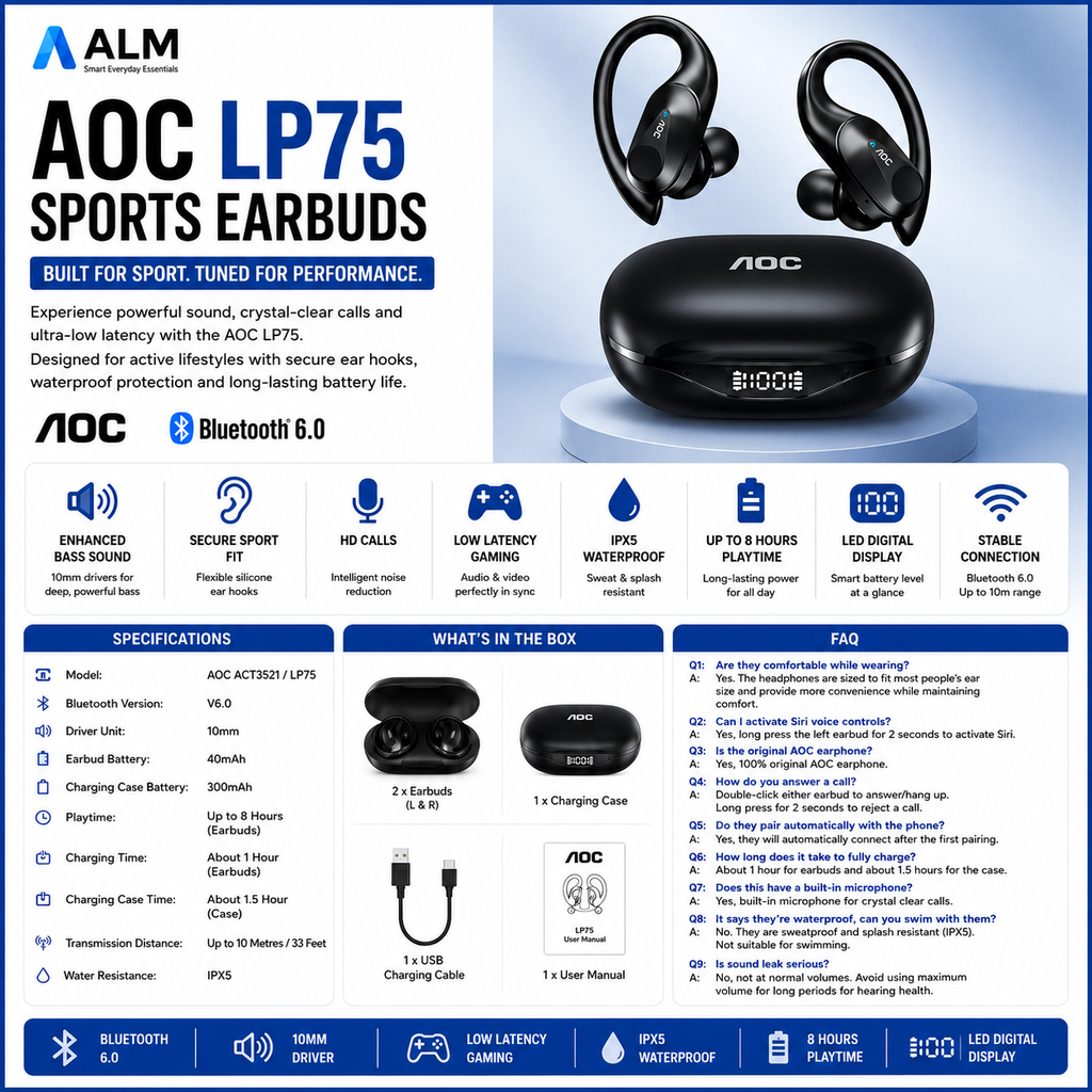 ALM AOC LP75 Sports Earbuds