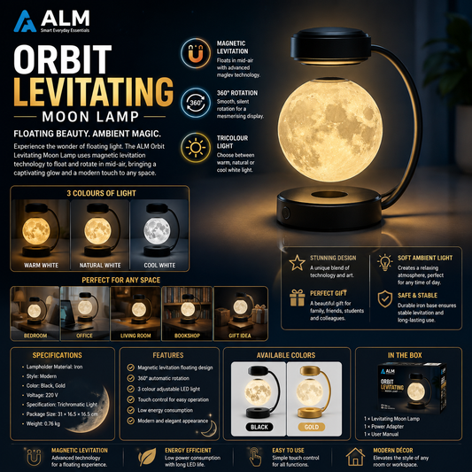 ALM Orbit Levitating Moon Lamp