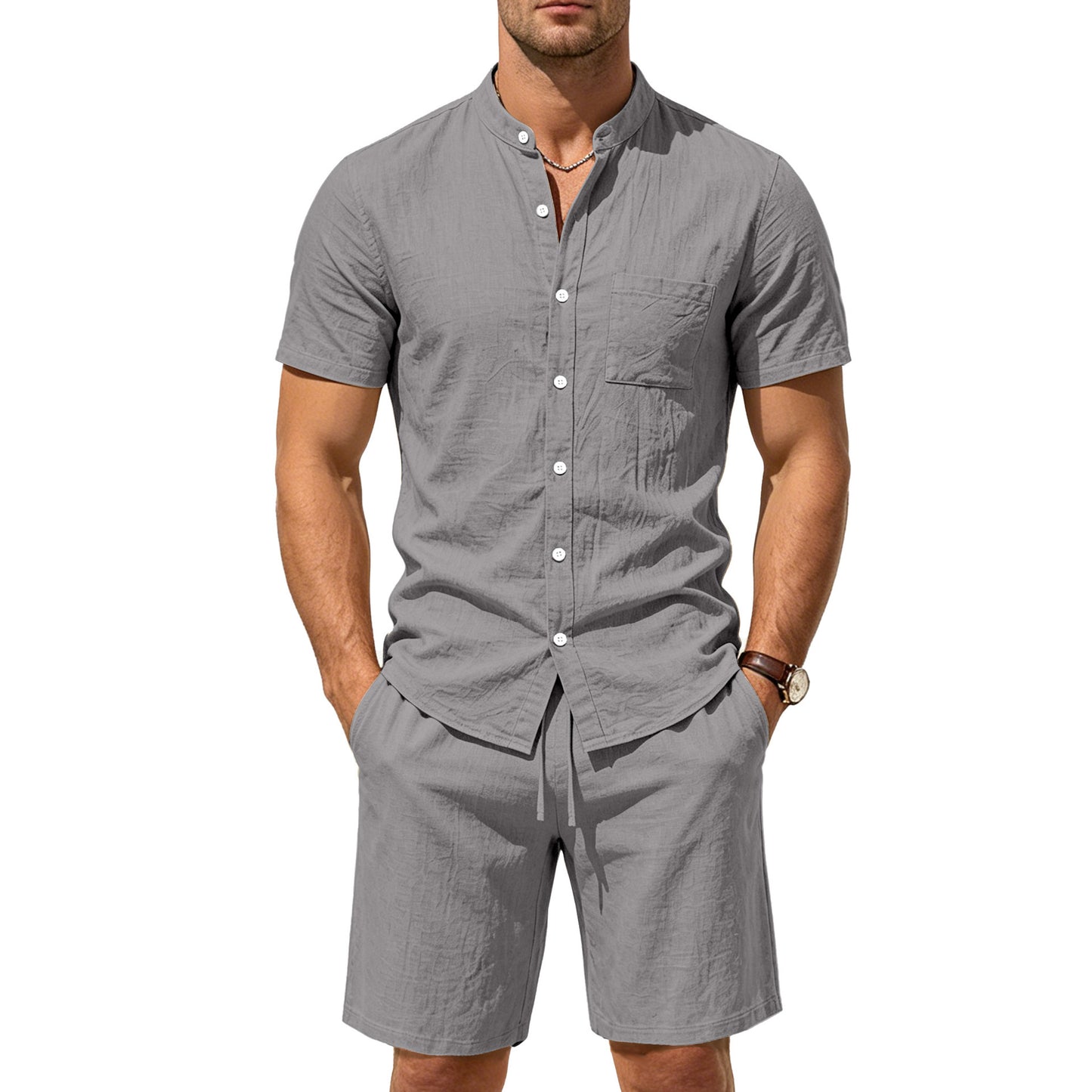 Men’s short sleeved top and shorts set