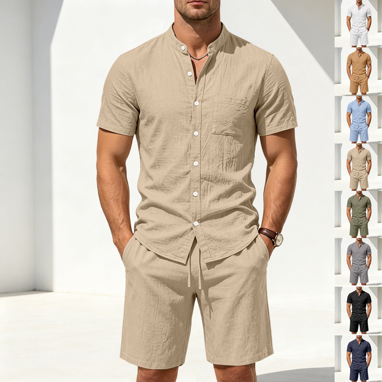 Men’s short sleeved top and shorts set