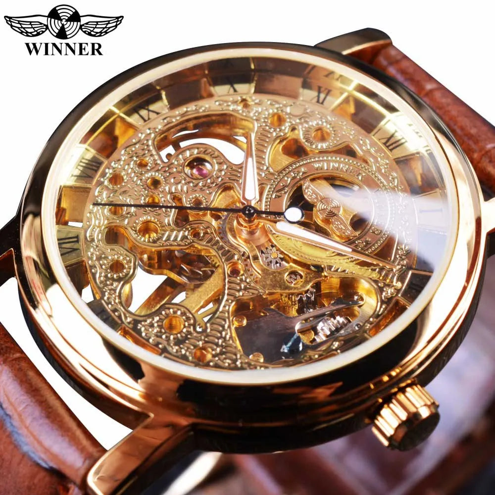 Men’s Winner Luxury Leather Strap Watch