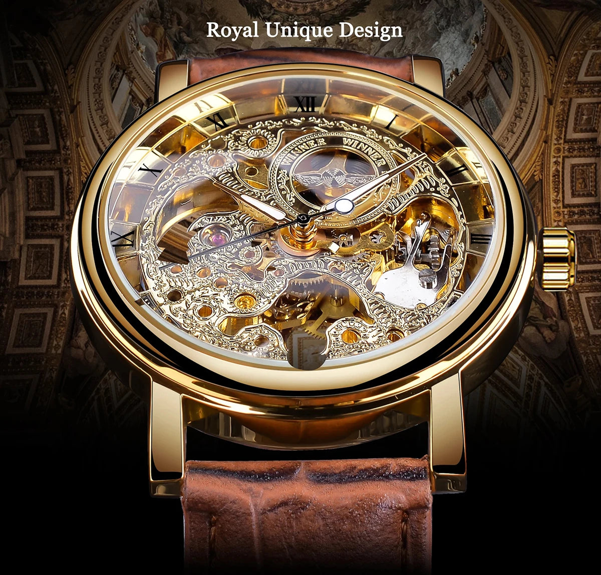 Men’s Winner Luxury Leather Strap Watch
