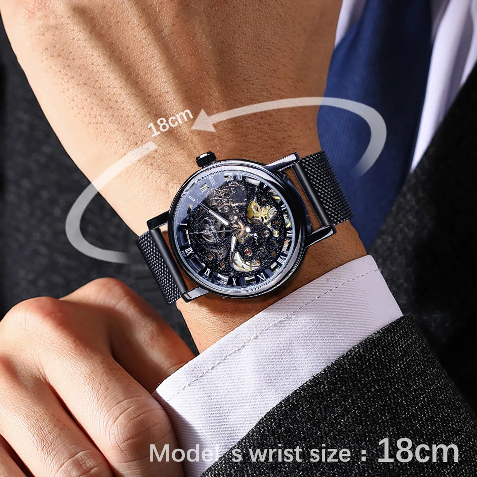 Men’s Winner Luxury Leather Strap Watch