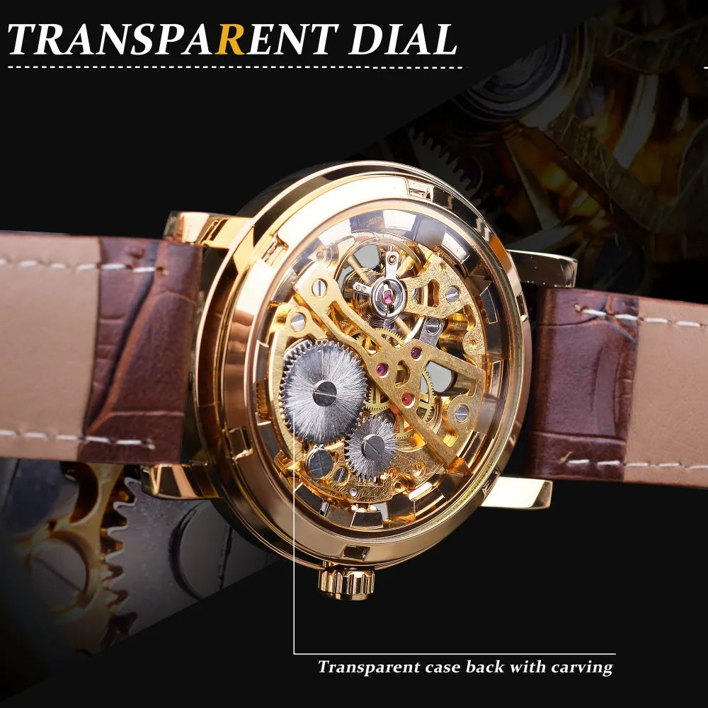 Men’s Winner Luxury Leather Strap Watch