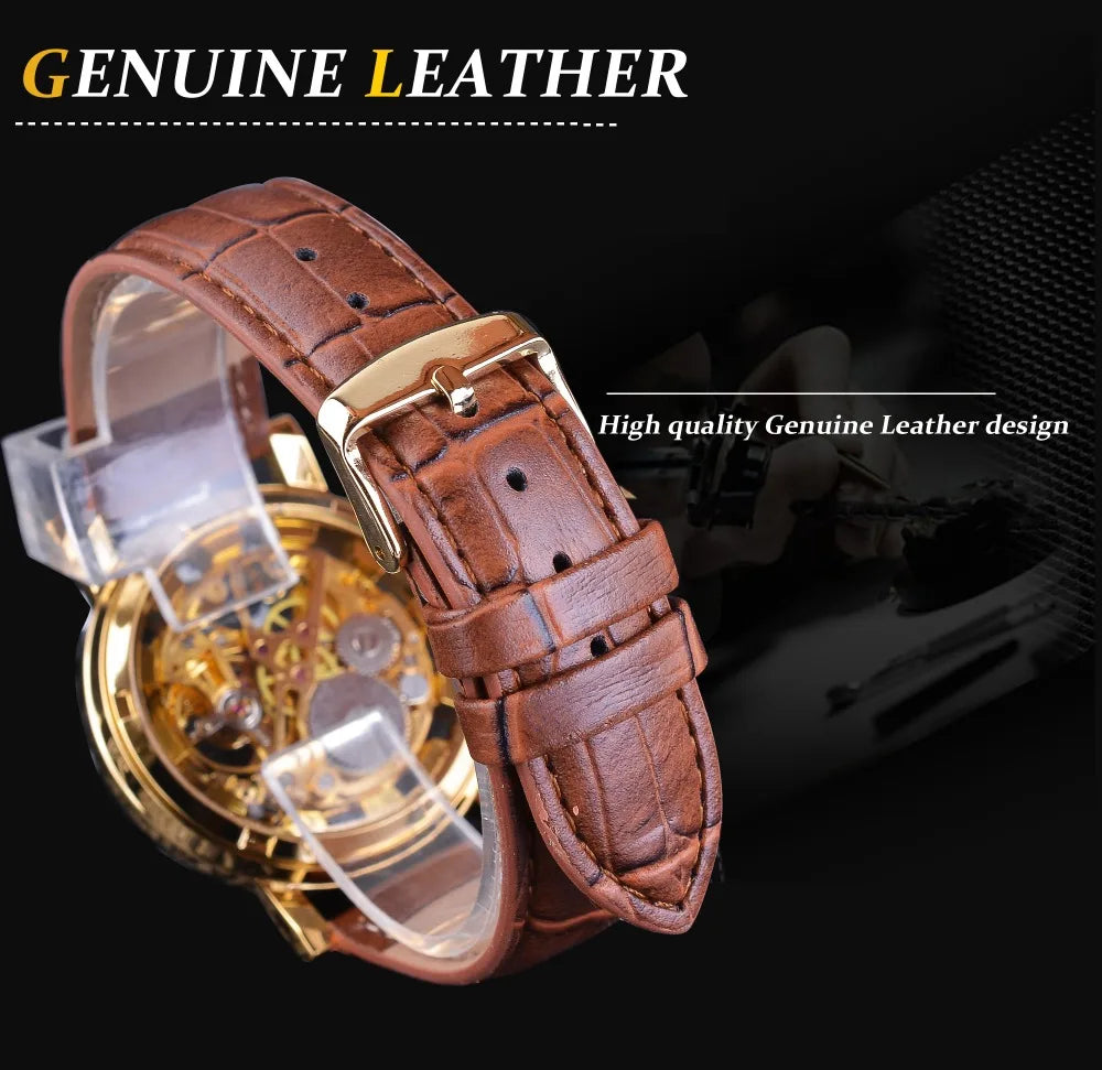Men’s Winner Luxury Leather Strap Watch