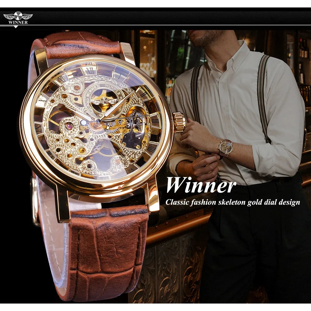 Men’s Winner Luxury Leather Strap Watch