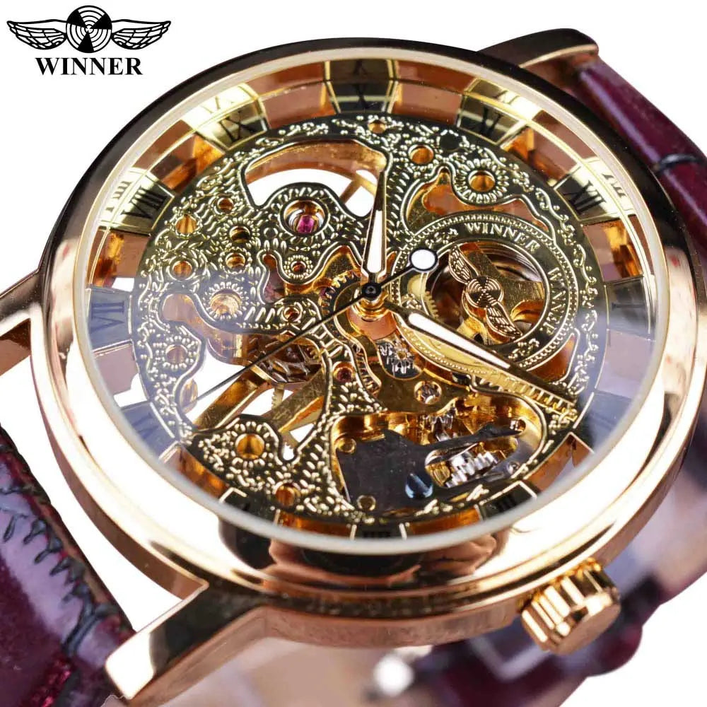 Men’s Winner Luxury Leather Strap Watch