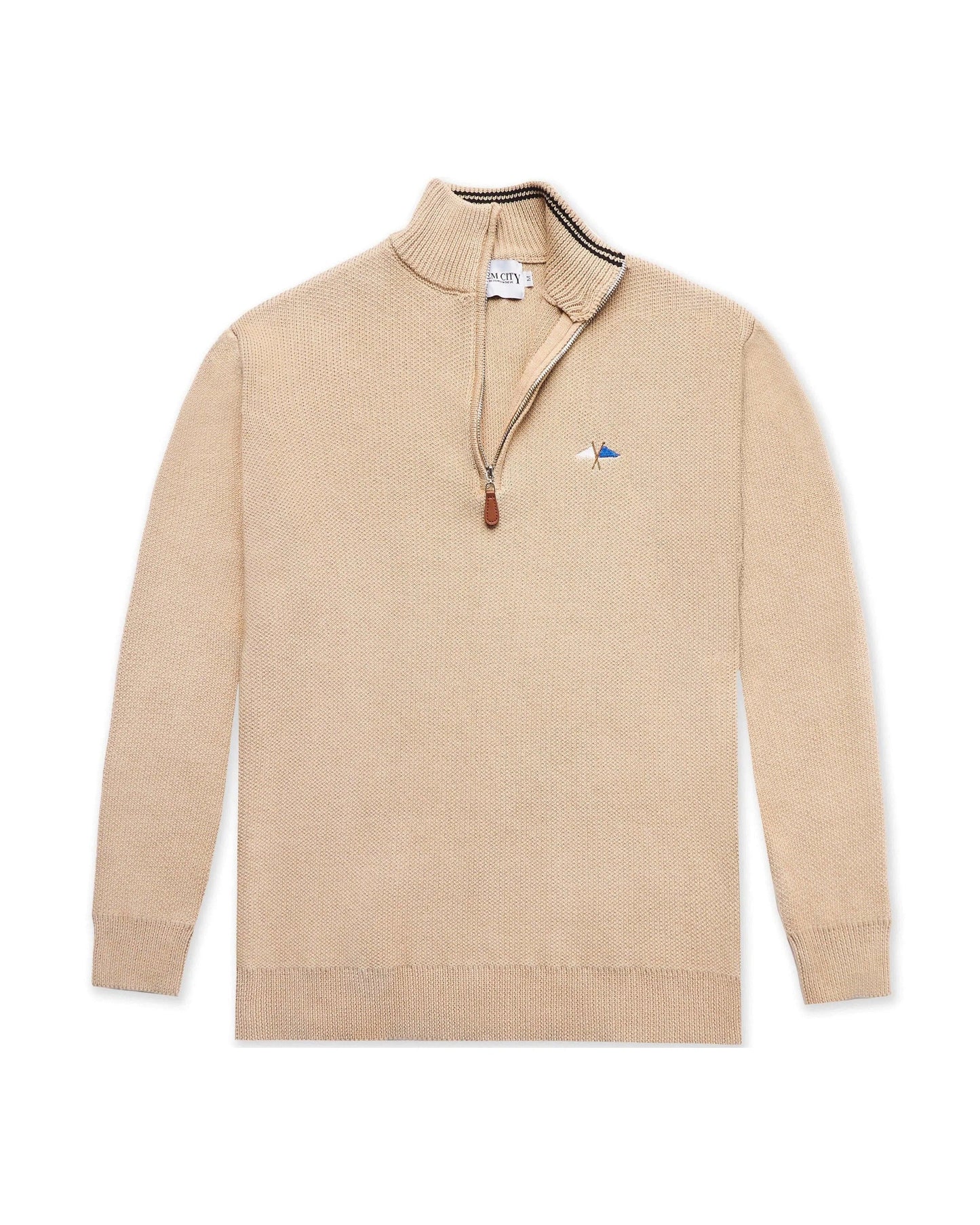 Knit 1/4 Zip Beige