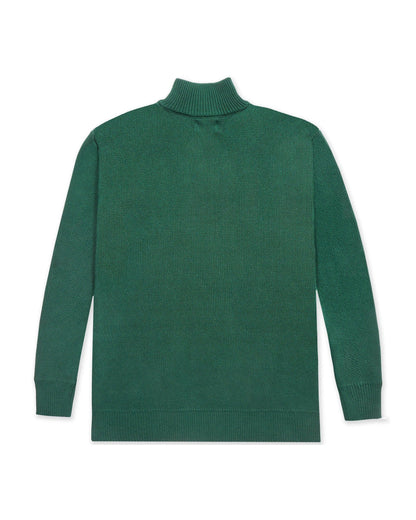 Knit 1/4 Zip Green