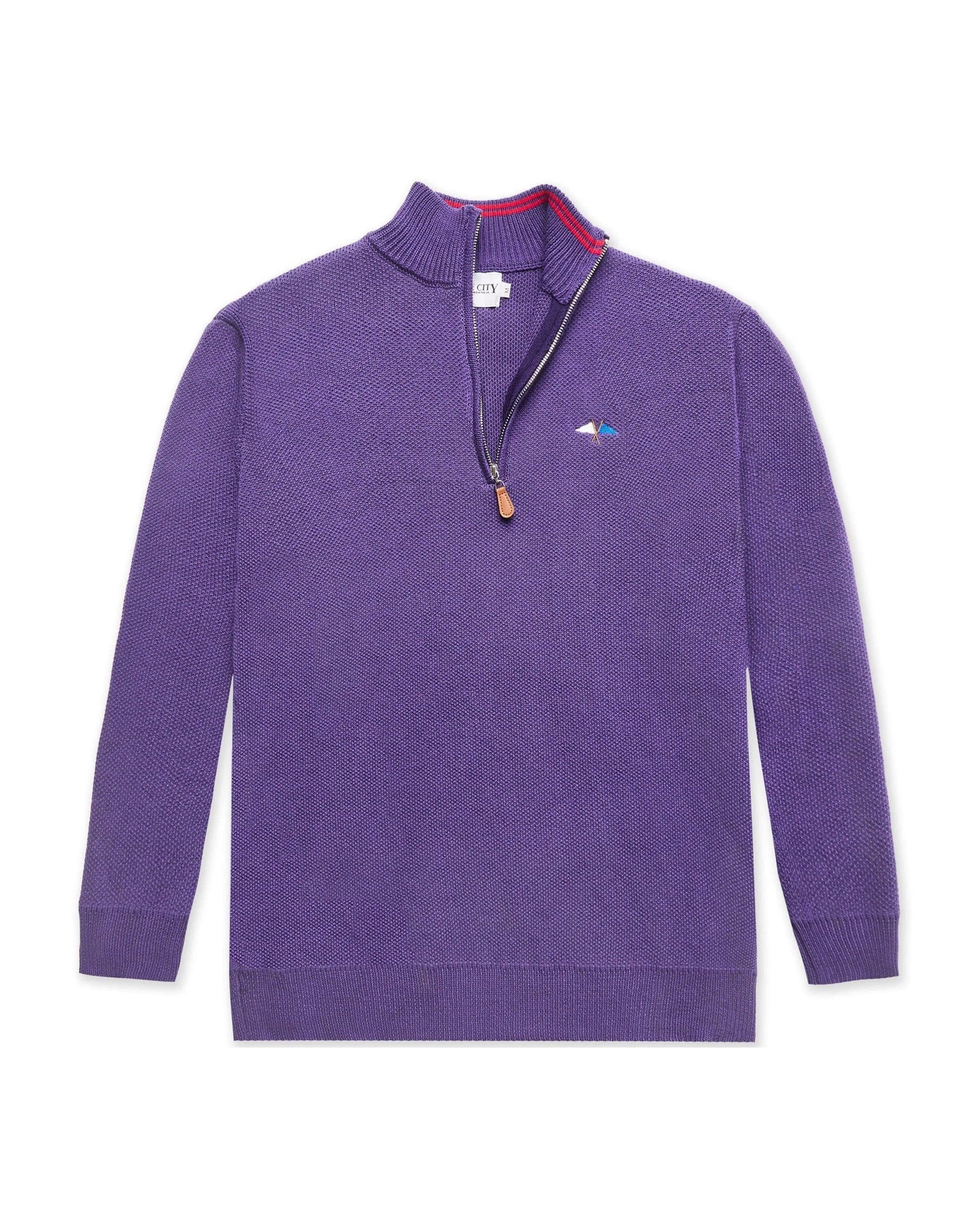 Knit 1/4 Zip Purple