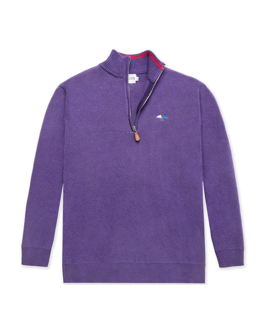 Knit 1/4 Zip Purple