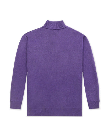 Knit 1/4 Zip Purple