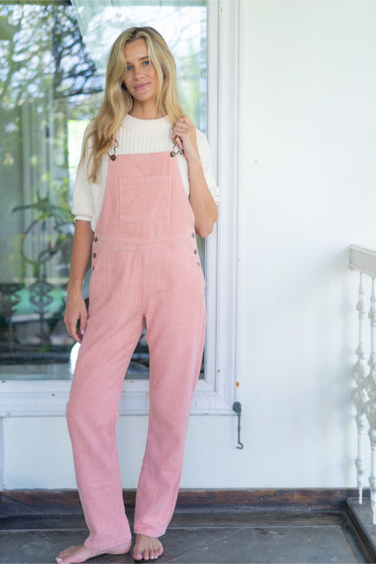 Women’s Pink Chunky Cord Dungarees