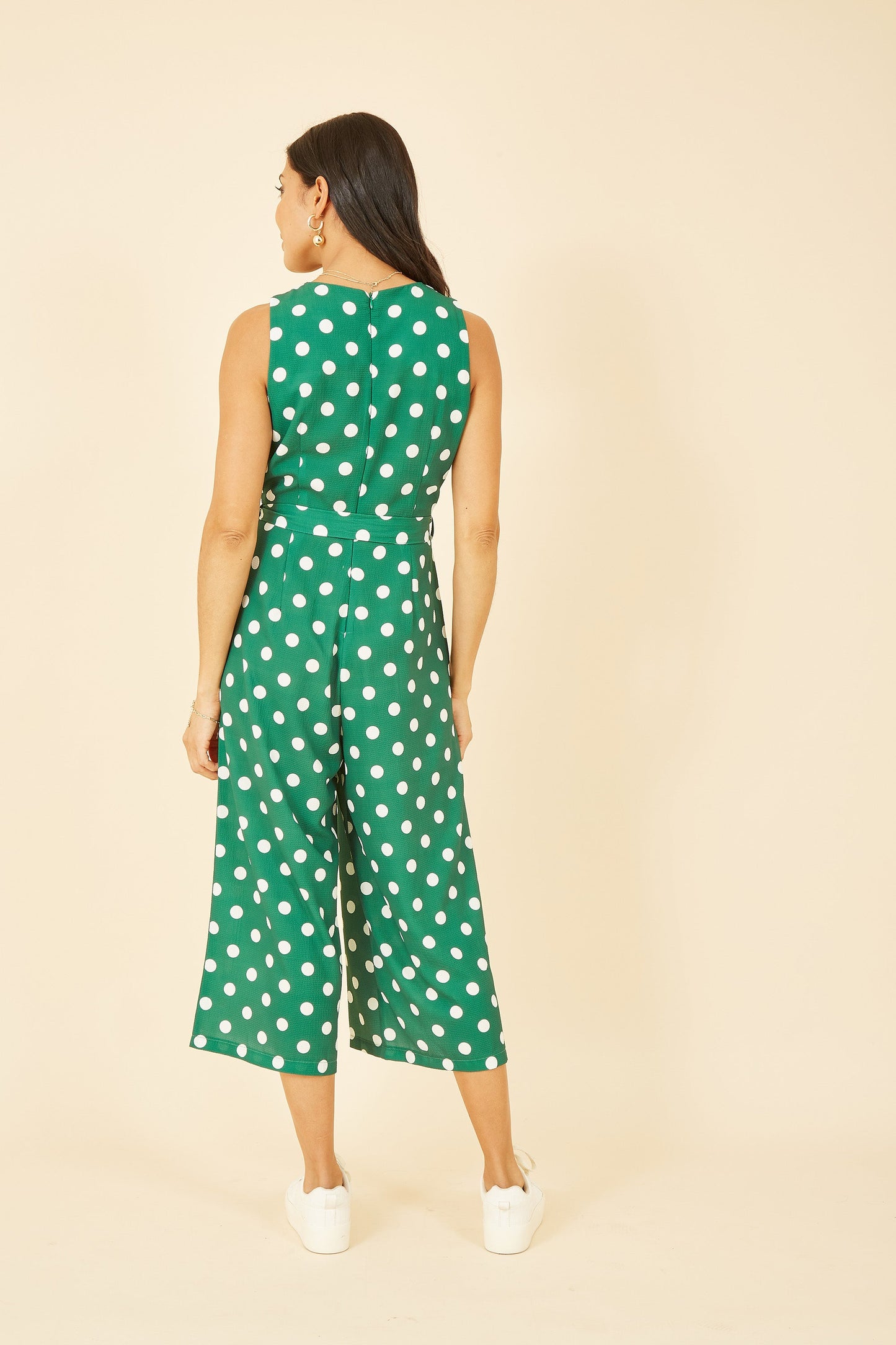 Women’s Yumi Green Polka Dot Culotte Jumpsuit