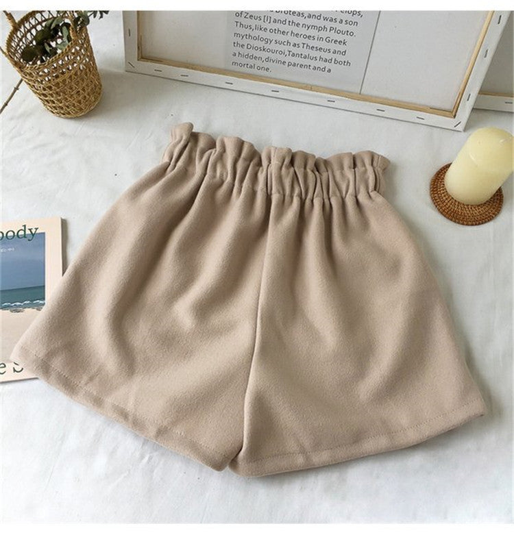 Women’s High-Waisted Wool-Blend Wide-Leg Shorts