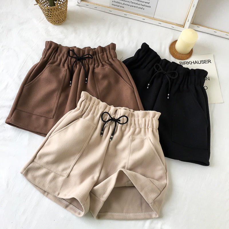 Women’s High-Waisted Wool-Blend Wide-Leg Shorts