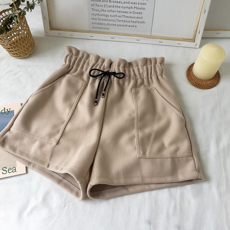 Women’s High-Waisted Wool-Blend Wide-Leg Shorts
