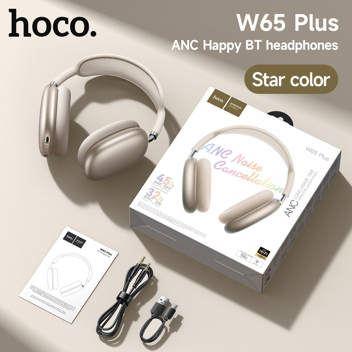 BOROFONE Wireless Bluetooth Over-Ear Headphones