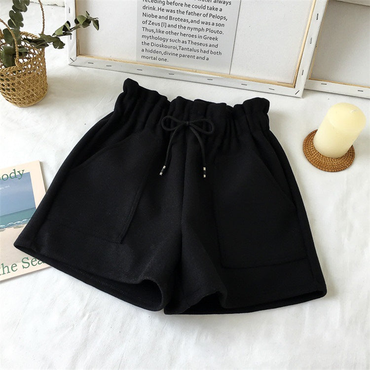 Women’s High-Waisted Wool-Blend Wide-Leg Shorts