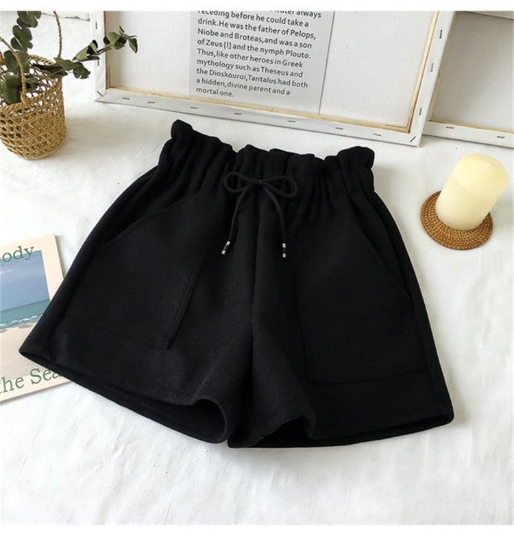 Women’s High-Waisted Wool-Blend Wide-Leg Shorts