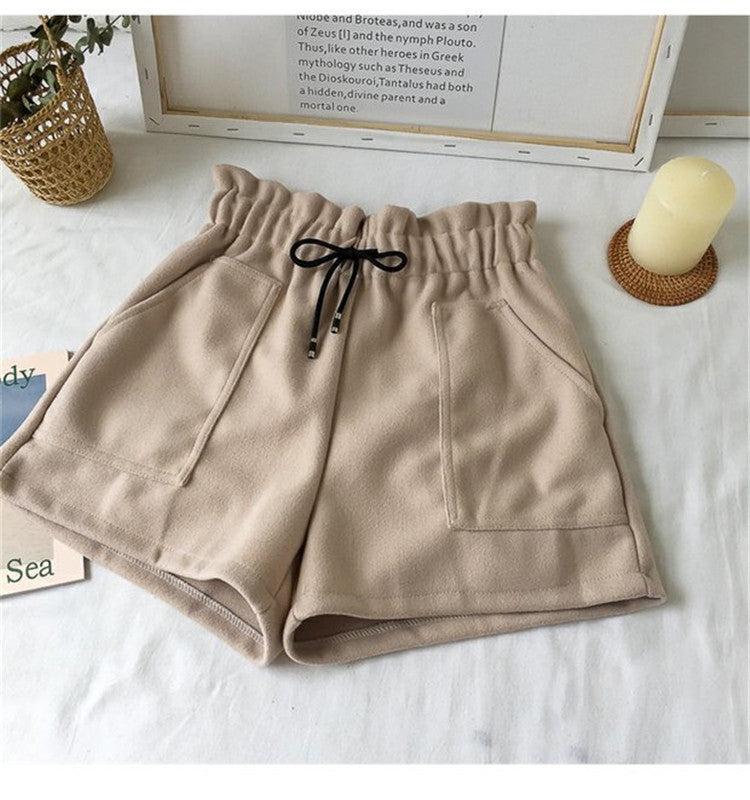 Women’s High-Waisted Wool-Blend Wide-Leg Shorts