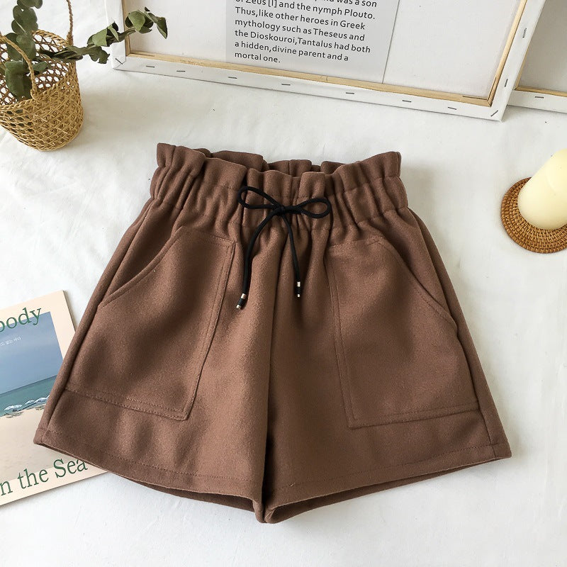 Women’s High-Waisted Wool-Blend Wide-Leg Shorts