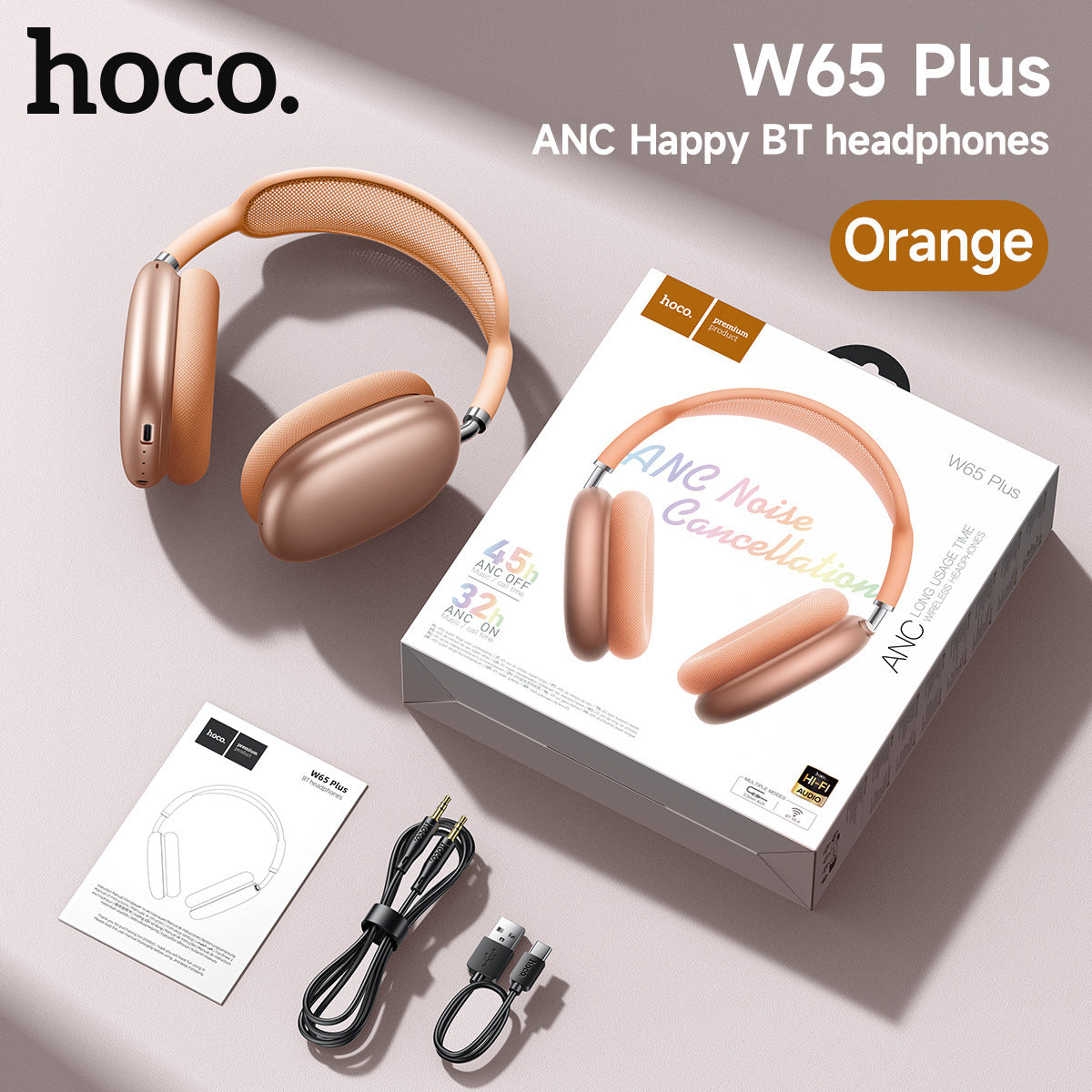 BOROFONE Wireless Bluetooth Over-Ear Headphones