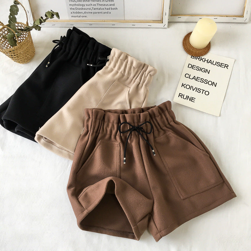 Women’s High-Waisted Wool-Blend Wide-Leg Shorts