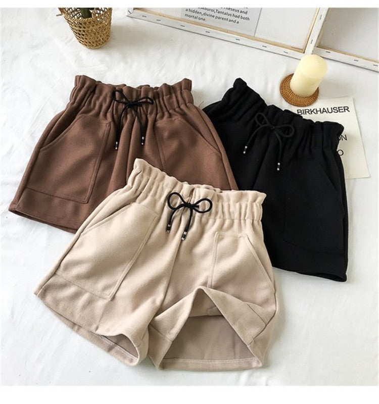 Women’s High-Waisted Wool-Blend Wide-Leg Shorts