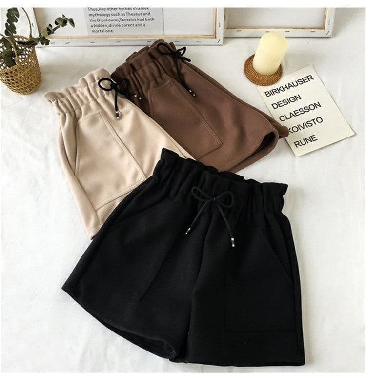 Women’s High-Waisted Wool-Blend Wide-Leg Shorts