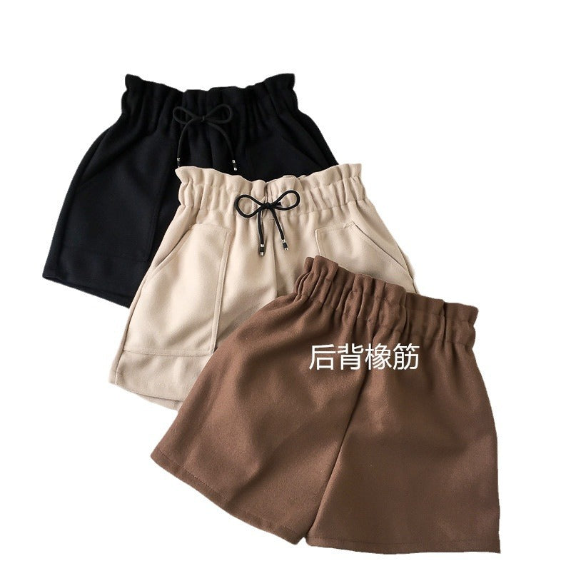 Women’s High-Waisted Wool-Blend Wide-Leg Shorts