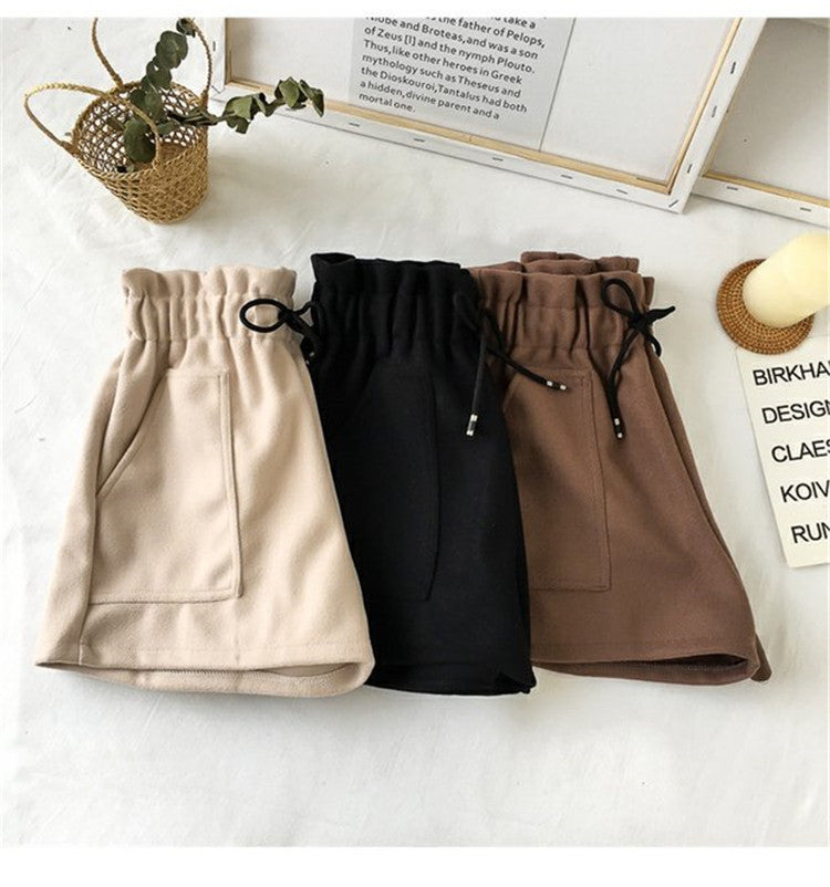 Women’s High-Waisted Wool-Blend Wide-Leg Shorts