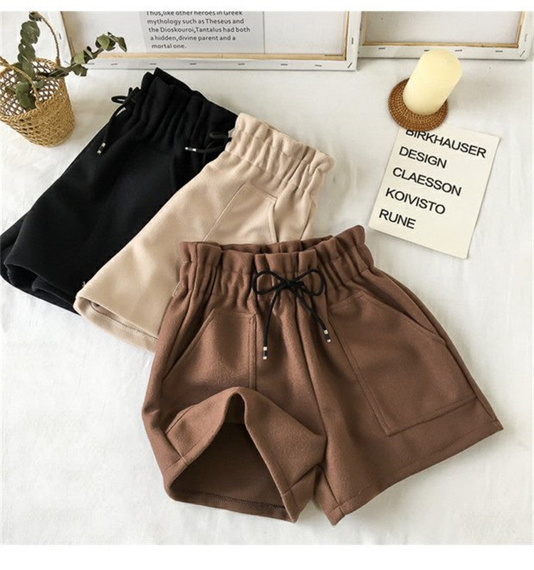 Women’s High-Waisted Wool-Blend Wide-Leg Shorts
