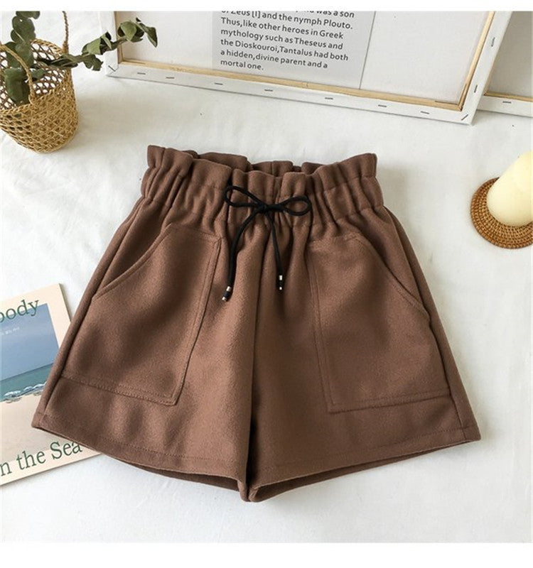 Women’s High-Waisted Wool-Blend Wide-Leg Shorts