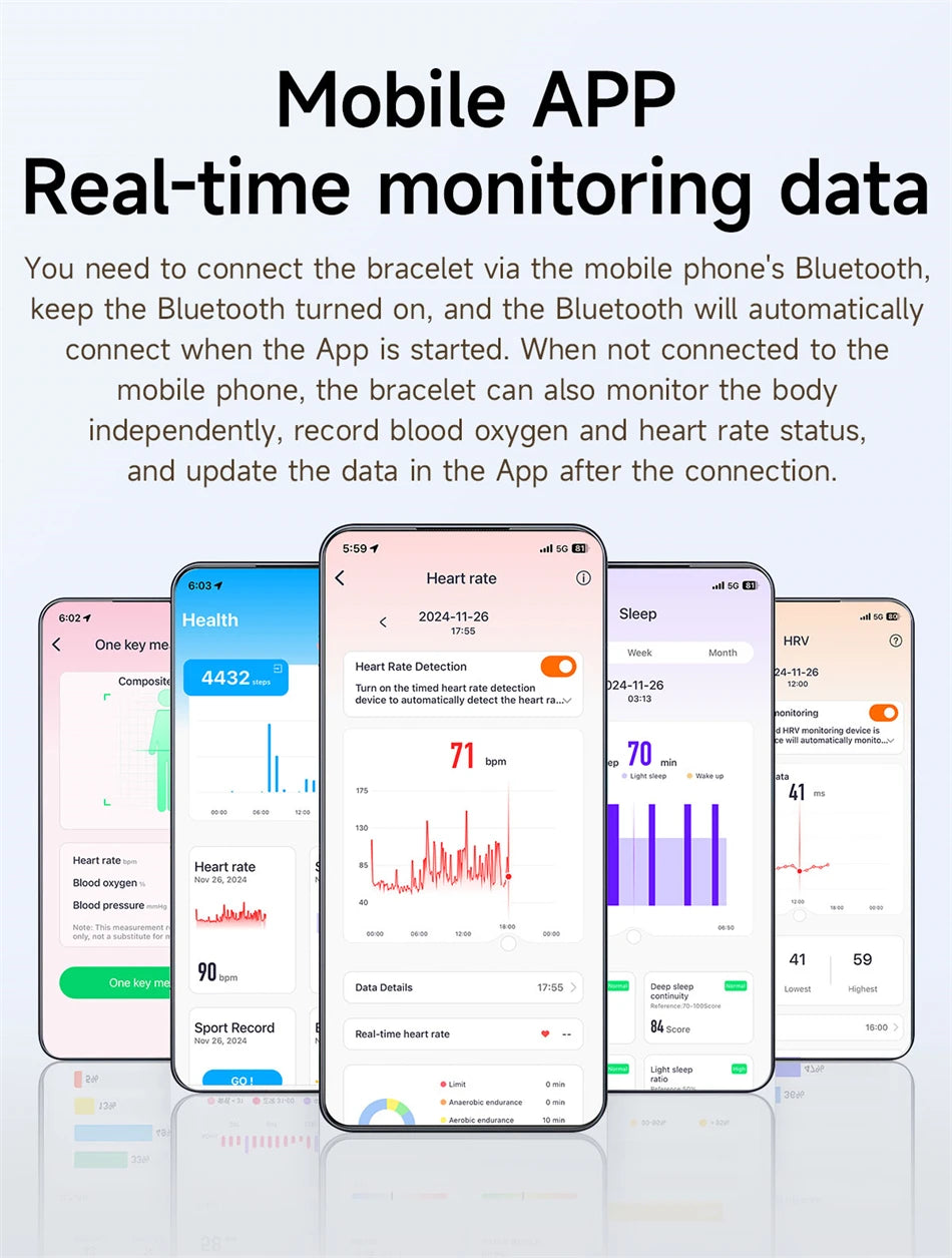 BOXUXING Screen-Free Fitness & Health Tracking Smart Wristband