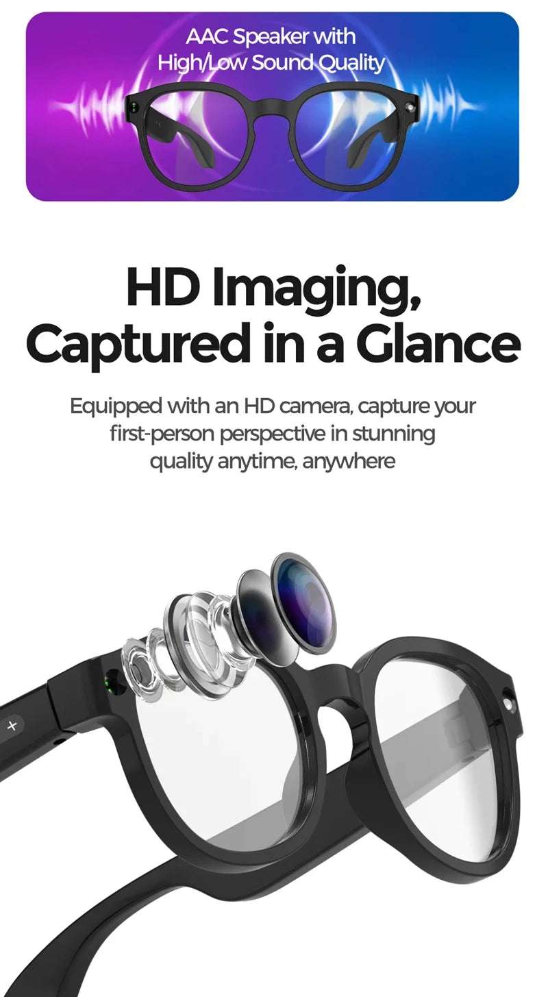 Lenovo F06 AI Smart Glasses – 4K Camera, AI Translation & Bluetooth