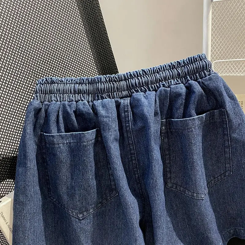Women’s Denim-Effect Shirt & Shorts Set