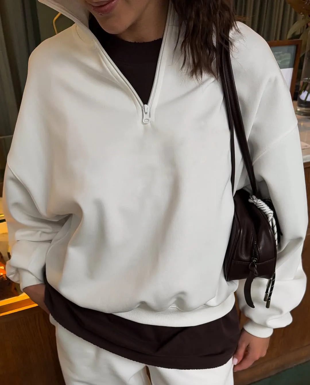SITMCF Women’s Oversized Zip Sweatshirt & Joggers Set